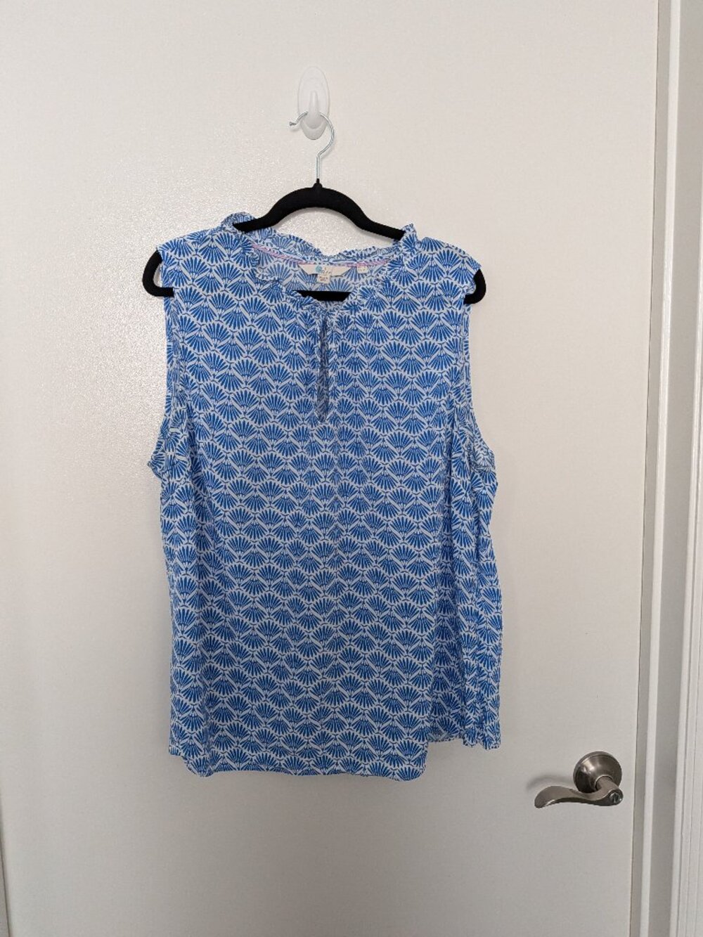 BODEN - Christabel Blue Palm Deco Print Sleeveless Top - Sz 14